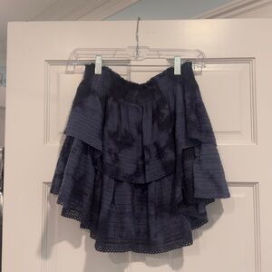 Aerie ruffle mini skirt | navy tye-dye size M